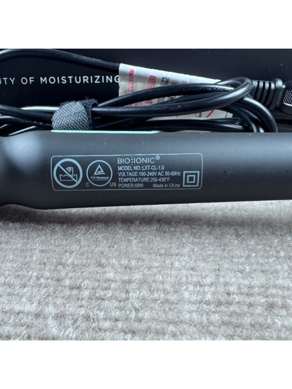 BIO IONIC Long Barrel Curling Iron Styler 0.75-Inch Black Nanoionic Tight Curls